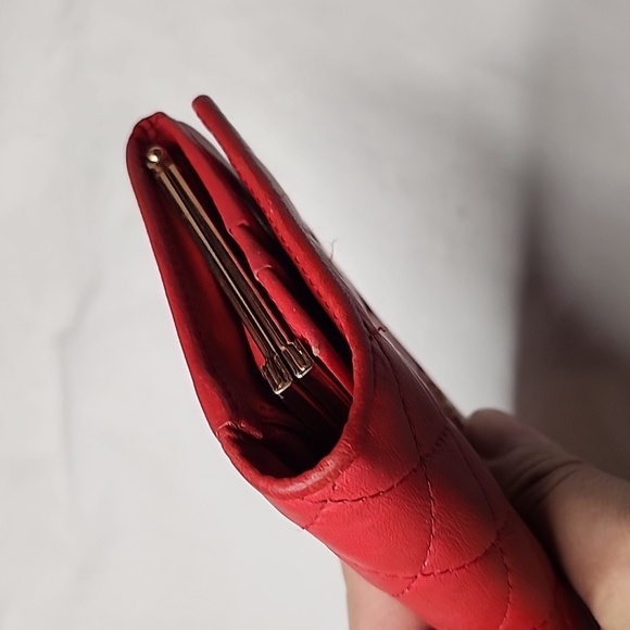 Host pick😍 Givenchy Quilted Long Flap Wallet Red Lambskin converter Crossbody - Picture 13 of 16